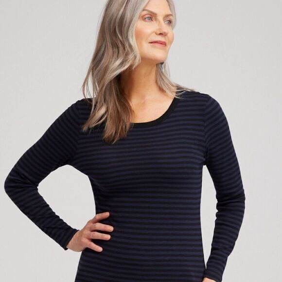 Chico’s SZ 0 striped long sleeve top - Picture 1 of 12